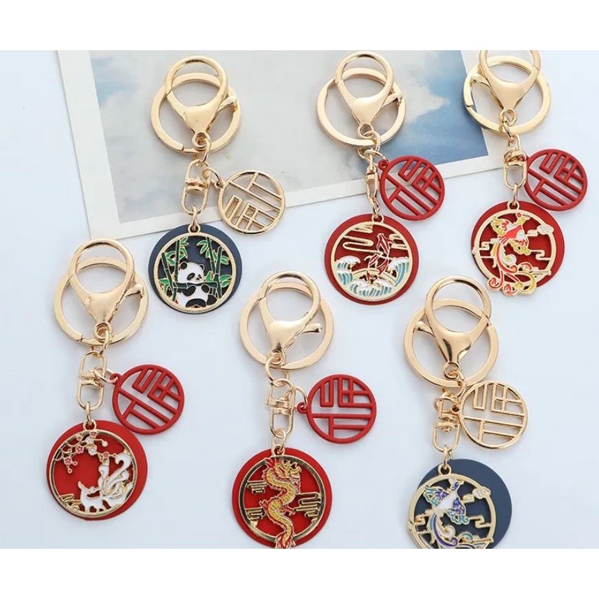 1pcs Chinese Style Fu Word Round Openwork Charms Creative Men Women Necklace Bracelet Earrings Amulets 福字吊坠合金小福牌(2523L) - Image 2
