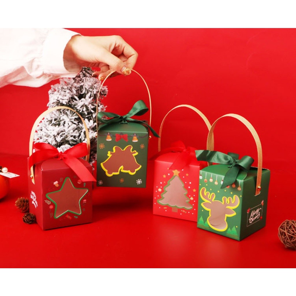 1pc Christmas Gift Box Eve Box Apple Candy Cookie Gift Packaging Santa Claus New Year Party Favor Gift 圣诞节包装盒(2682L) - Image 2
