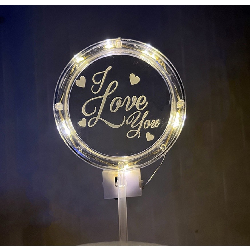 New LED Night Light Flashing Happy Birthday Cake Topper Luminous Rose for Valentine Day Wedding 带灯发光蛋糕装饰(2589L) - Image 10