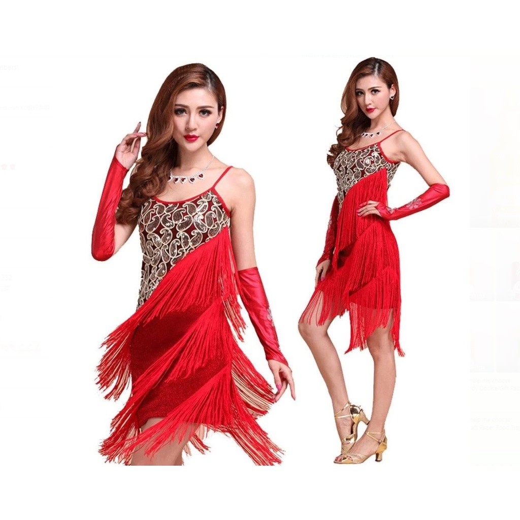 1yard Gold/Red 5~15cm Long Fringe Lace Tassel Polyester Lace Trim Ribbon Sew Latin Dress Stage Garment 涤纶扫把排须花边(2684L) - Image 4