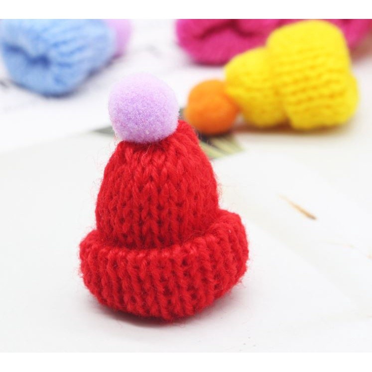 Hat Mini Christmas Hats Santa Diy Knitting Crochet Bottle Knit Decor Plush Tiny Wool Crafts Cap Snowman Yarn(2466L) - Image 4