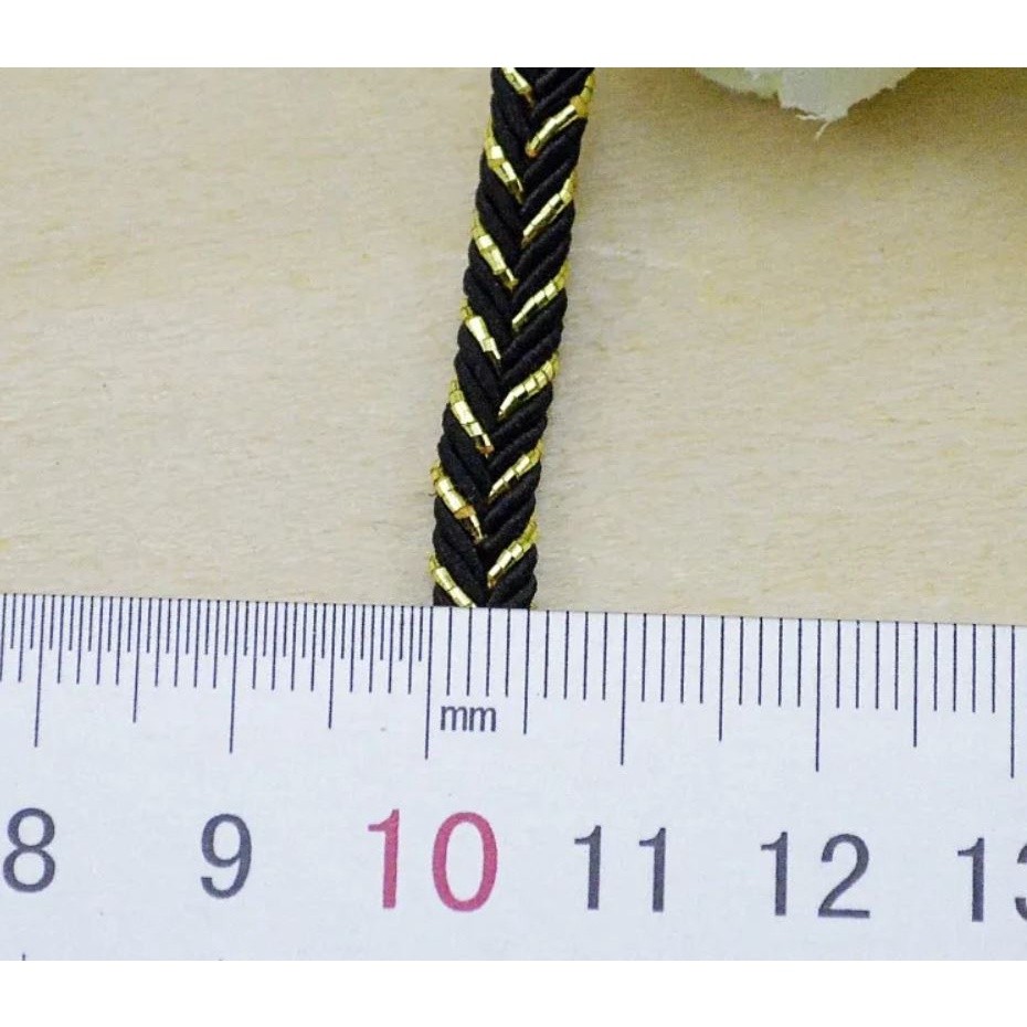 1yard 5mm Sewing Lace Trim Gold Braided Lace Ribbon Home Party Decoration DIY Clothes Gold 米麻花凹带龙骨辫金银丝花边(2492L) - Image 2