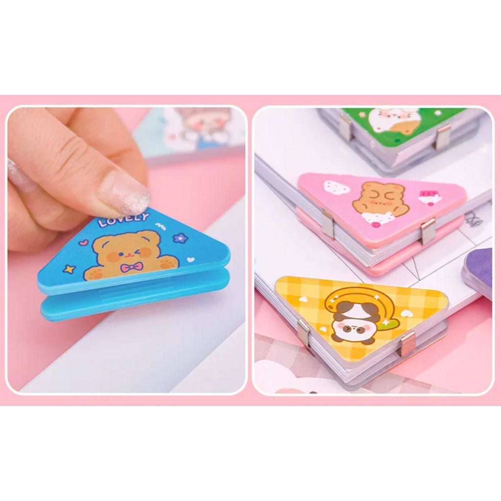 1pc Cute Mini Creative Storage Triangle Clip Bill File Book Paper Corner Binder Clip Office School Student 便签夹子(2783L) - Image 8