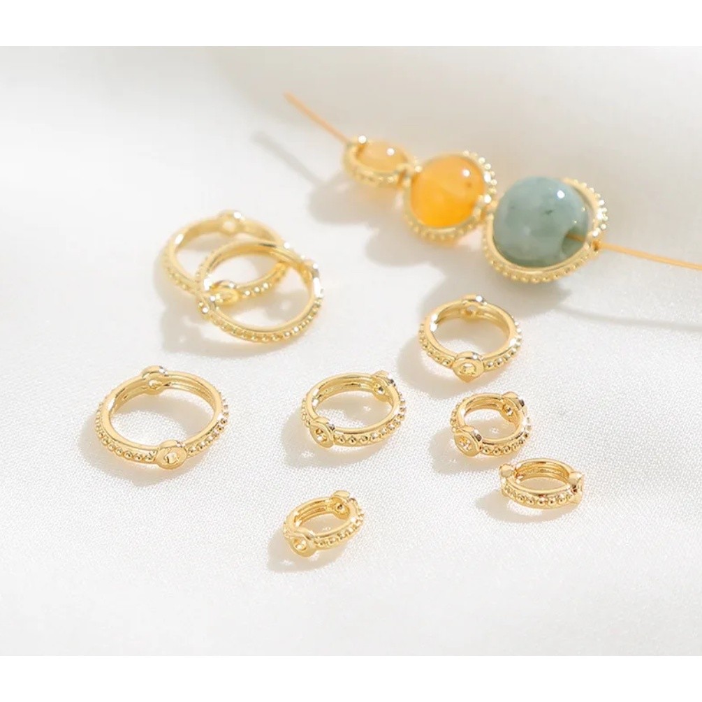 10pcs Copper Through Hole Bead Circle Double Hole Round Spacer Bead Ring Circle Frame For Diy Bracelet合金麻花串珠圈(2555L) - Image 4