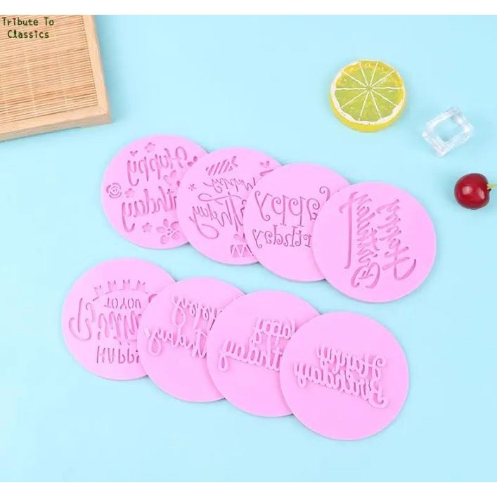 Acrylic Cookie Embosser Mold Happy Birthday Pattern Cake Stencil Fondant Icing Biscuit Mold Baking生日快乐凹凸蛋糕压模(2601L) - Image 6
