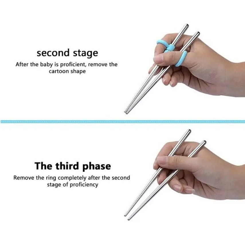 Silicone World 1 Set Silicone Kids Holding Chopsticks Correcting Ring Auxiliary Learning Training硅胶手指套儿童训练筷手(2772L) - Image 8