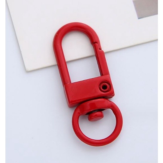 1pc Metal Lobster Clasp Hook Keyring Colored Rotating Keychain Buckle For DIY Jewelry Making Key Ring U型门扣旋转钥匙扣挂件(2499L) - Image 7