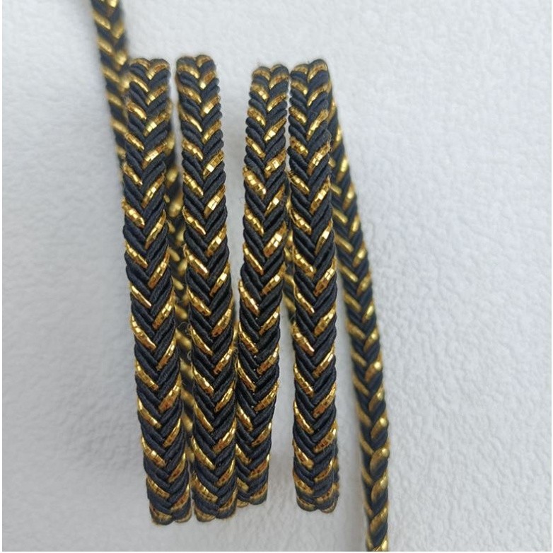 1yard 5mm Sewing Lace Trim Gold Braided Lace Ribbon Home Party Decoration DIY Clothes Gold 米麻花凹带龙骨辫金银丝花边(2492L) - Image 5