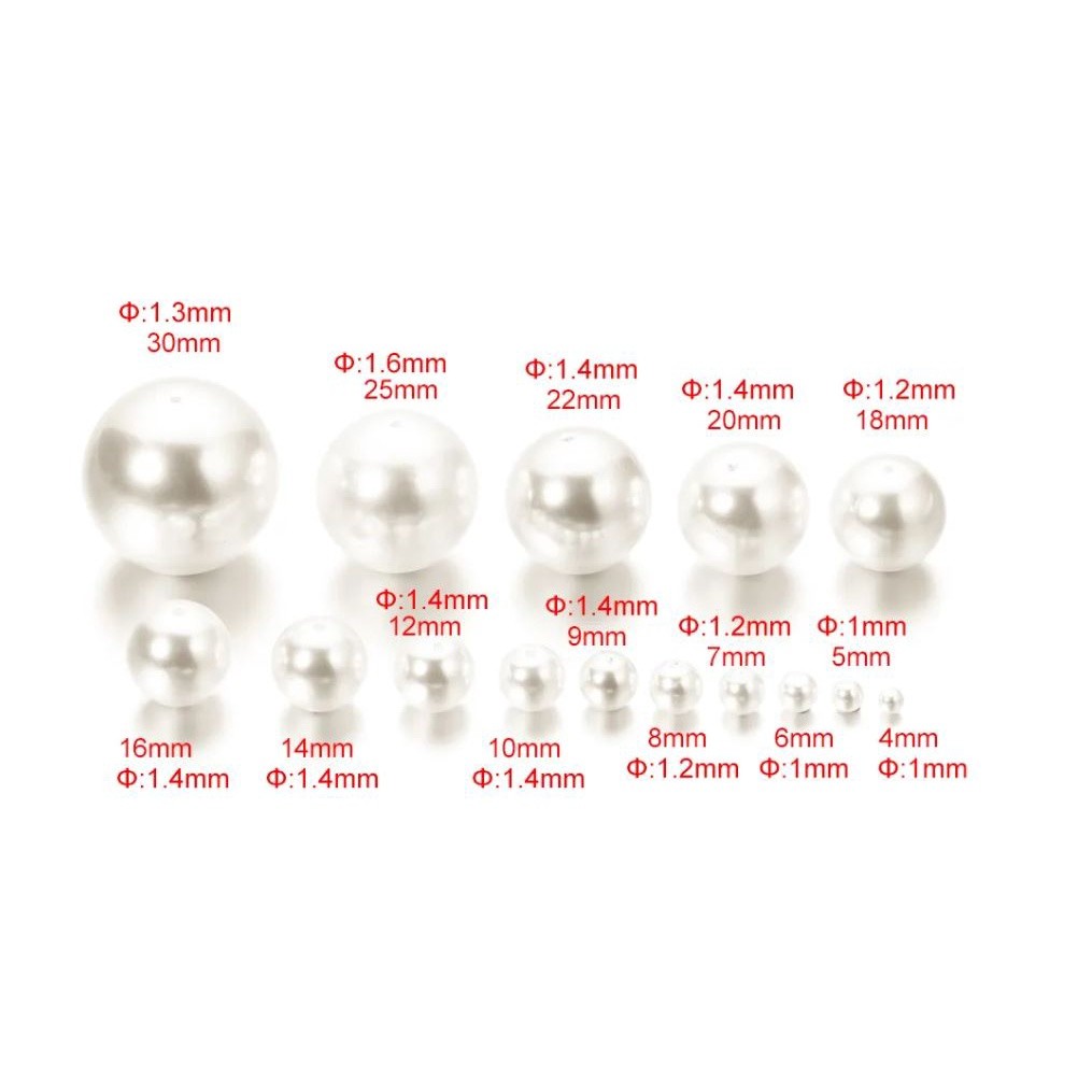 4mm-18mm Half Hole White Beige ABS Imitation Pearl Beads for Jewelry Making End Charms Beads DIY Earring 高亮半孔珍珠(2519L) - Image 9