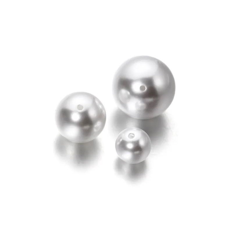 4mm-18mm Half Hole White Beige ABS Imitation Pearl Beads for Jewelry Making End Charms Beads DIY Earring 高亮半孔珍珠(2519L) - Image 12