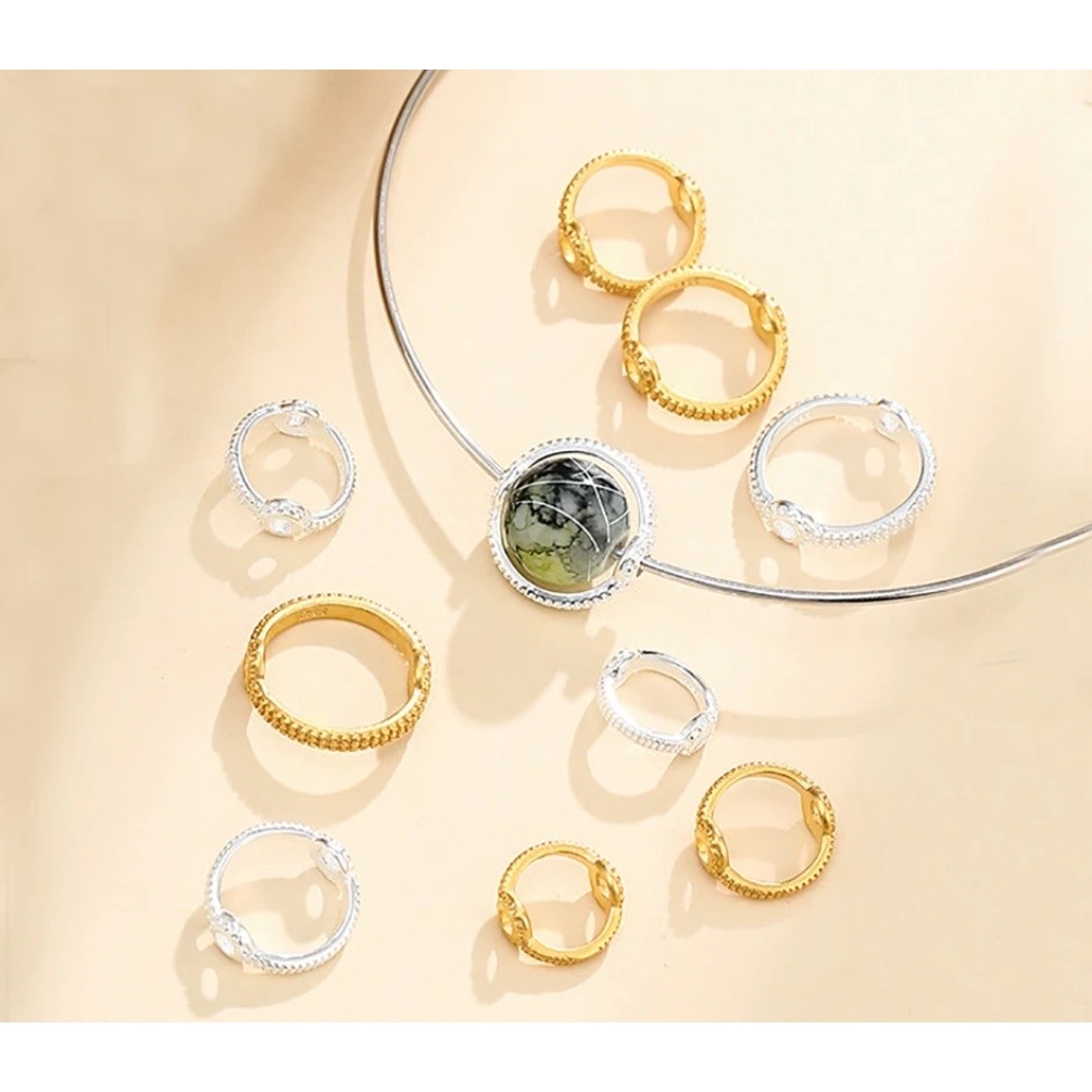 10pcs Copper Through Hole Bead Circle Double Hole Round Spacer Bead Ring Circle Frame For Diy Bracelet合金麻花串珠圈(2555L) - Image 8