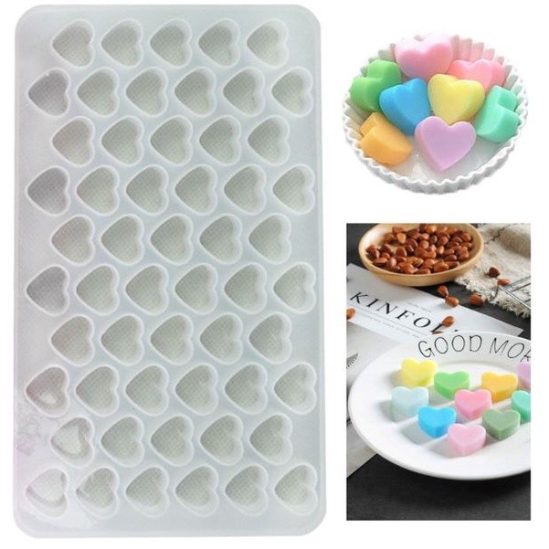 55 Compartment Heart Shape Silicone Candle Mold DIY Small Love Cake Chocolate Baking Mould Ice Tray Food Safe(2721L) - Image 2