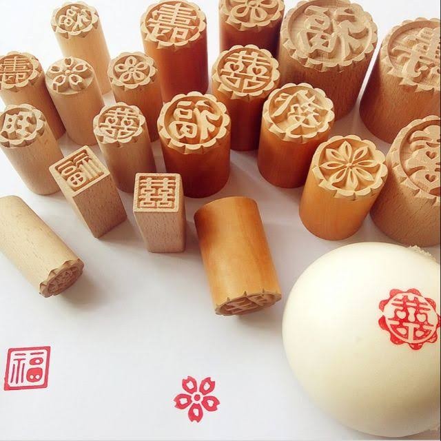 Wooden "XI" "FAI" "CAI"Flower”Mold Printing Tool Su-Style Fresh Meat Moon Cake Seal Steamed Bread Pasta Dessert (2355L) - Image 2