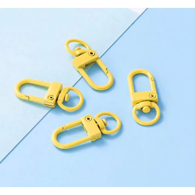 1pc Metal Lobster Clasp Hook Keyring Colored Rotating Keychain Buckle For DIY Jewelry Making Key Ring U型门扣旋转钥匙扣挂件(2499L) - Image 8