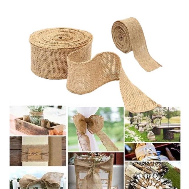3cm/5cm Natural Jute Burlap Ribbons for Crafts Vintage Rustic Wedding Party Decorative DIY Home Christmas Gift (2494L)