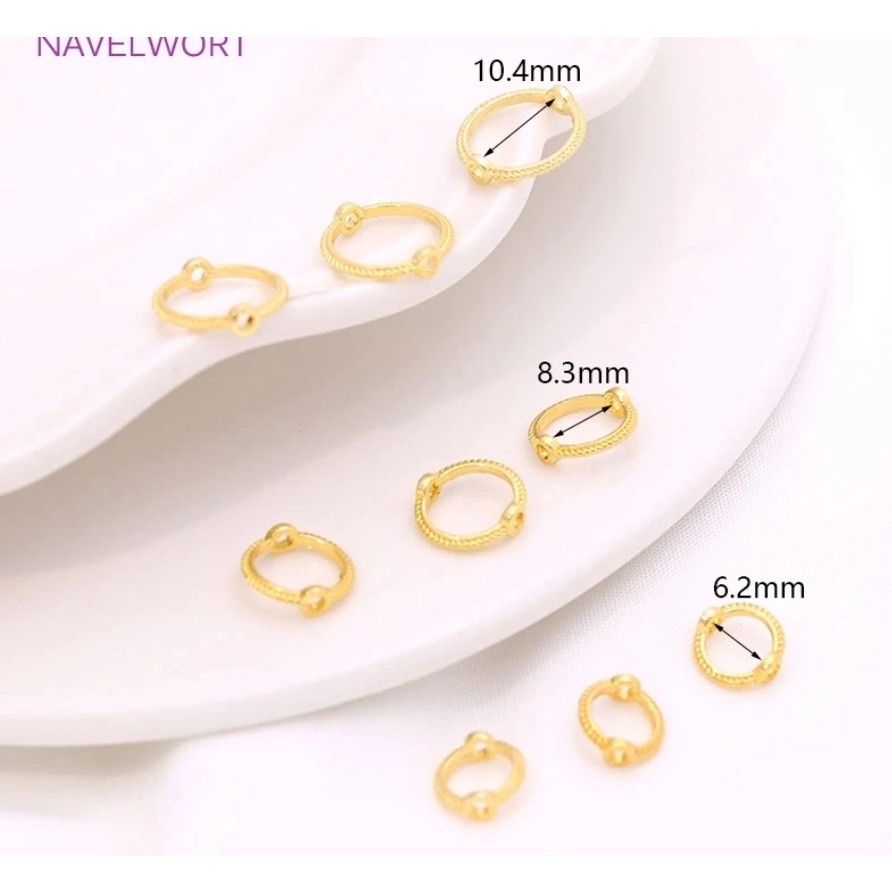 10pcs Copper Through Hole Bead Circle Double Hole Round Spacer Bead Ring Circle Frame For Diy Bracelet合金麻花串珠圈(2555L) - Image 6