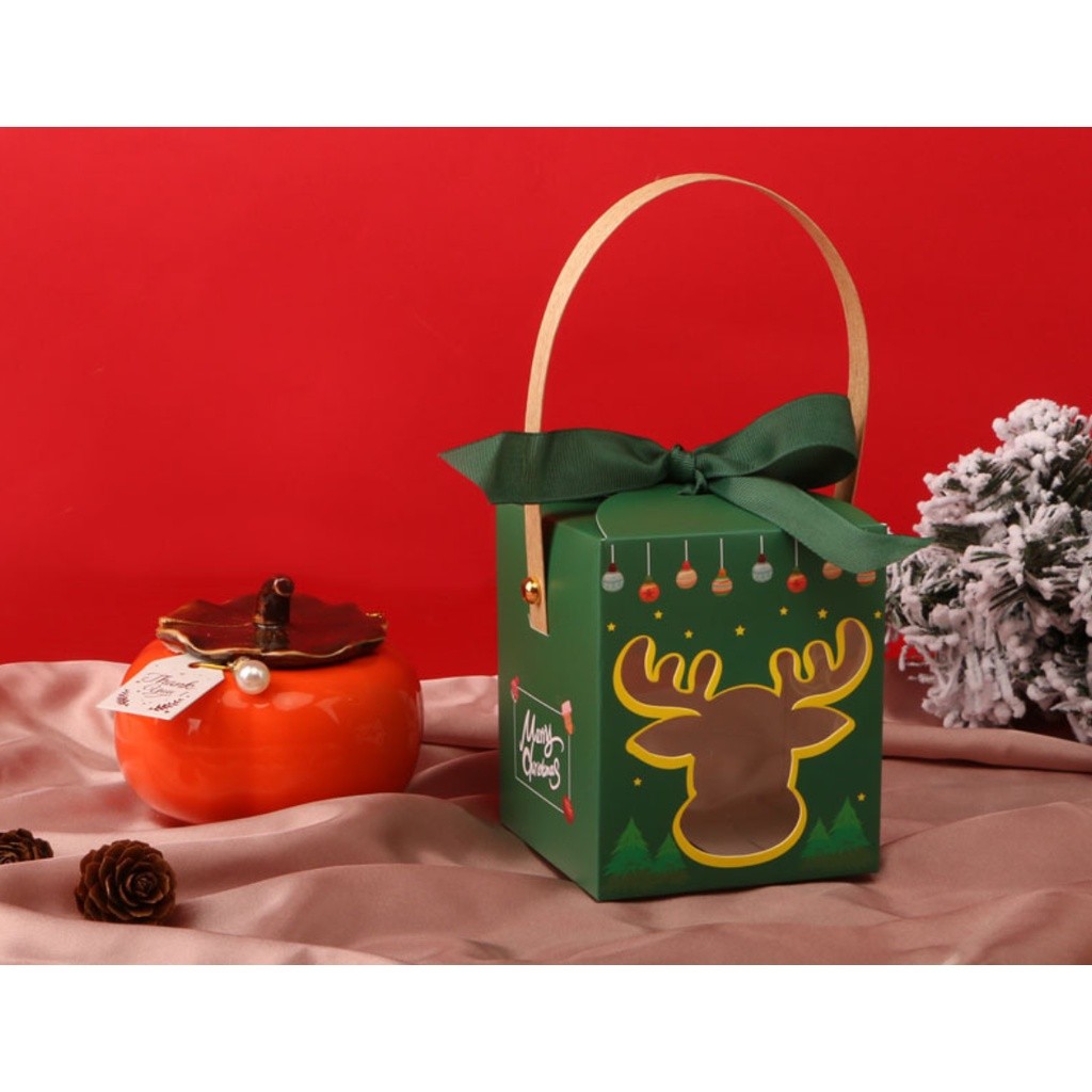 1pc Christmas Gift Box Eve Box Apple Candy Cookie Gift Packaging Santa Claus New Year Party Favor Gift 圣诞节包装盒(2682L) - Image 5