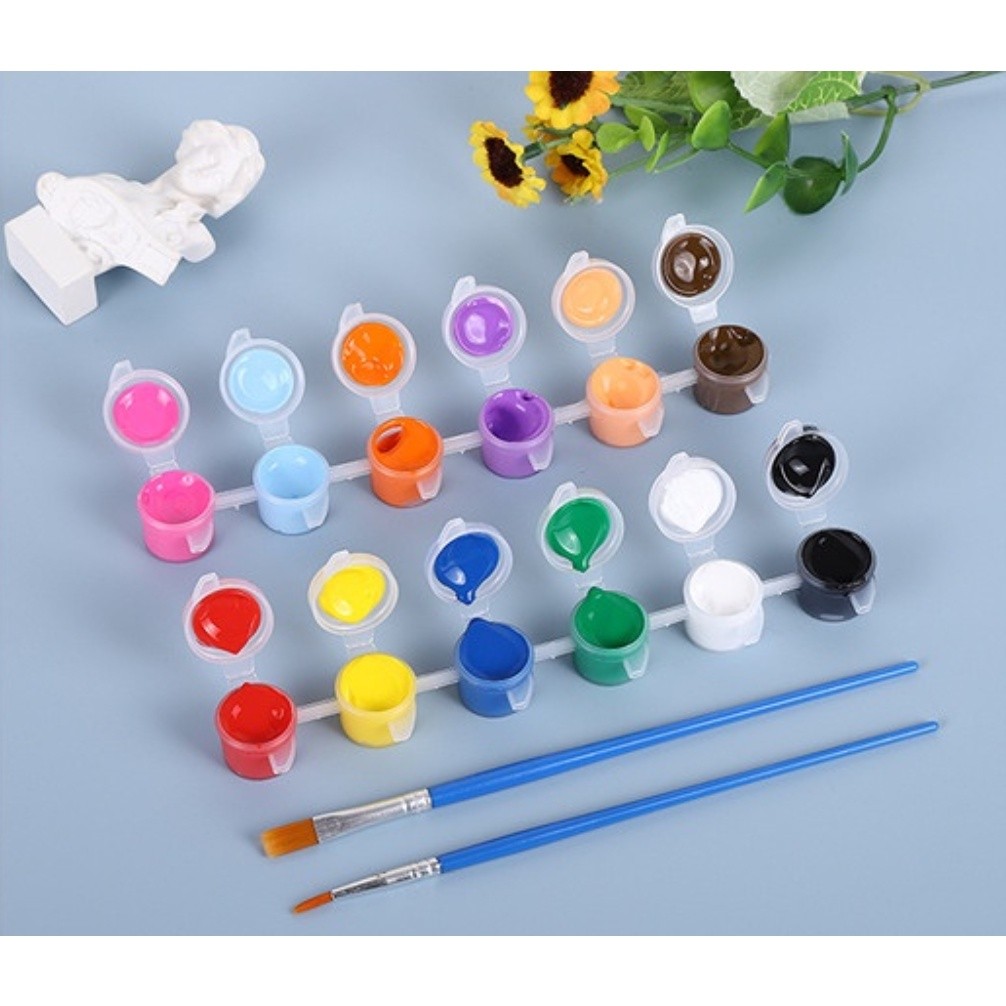 6 Conjoined 12-color Acrylic Paint Set Student Art Hand Graffiti Diy Gypsum Ceramic Art Material Painting丙烯颜料条(2416L)