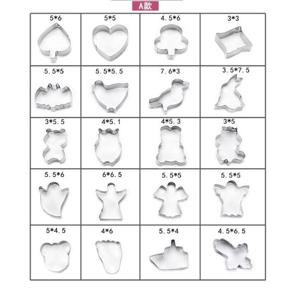 20pcs/set Biscuit Mould Stainless Steel Cake Tool Cookie Mould Fondant Stamps Cutters Specialized (2459L) - Image 4