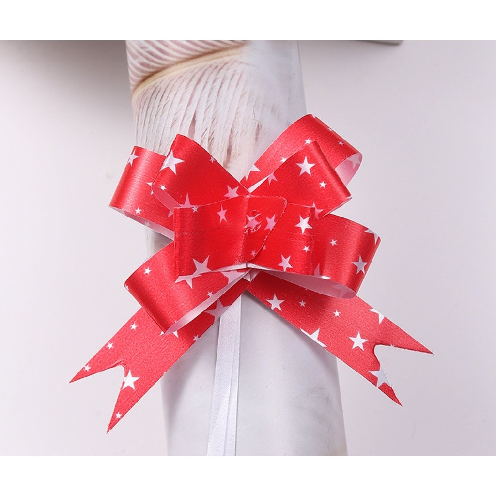 10pcs 18mm (Star) Pull Flower Bow knot Pull Bow Gift Ribbons Flower Wrappers for Birthday, Christmas, Party 星星手拉花(2747L) - Image 6