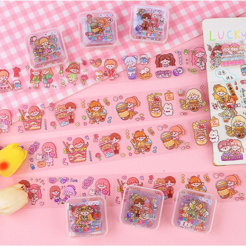 Random 1 Box Mixed Cartoon Stickers Waterproof Sticker Decals for Kids Toys 透明贴纸(2413L) - Image 5