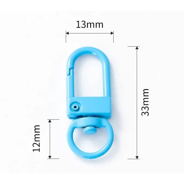 1pc Metal Lobster Clasp Hook Keyring Colored Rotating Keychain Buckle For DIY Jewelry Making Key Ring U型门扣旋转钥匙扣挂件(2499L) - Image 5