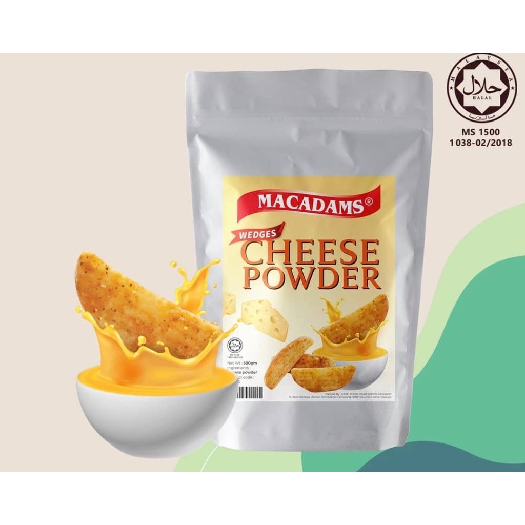 MACADAMS Wedges Cheese Powder 500g/200g/100g Halal Serbuk Cheezy 奶酪粉 Sos Cheese Leleh(2633L)