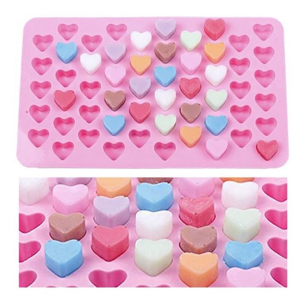 55 Compartment Heart Shape Silicone Candle Mold DIY Small Love Cake Chocolate Baking Mould Ice Tray Food Safe(2721L) - Image 3