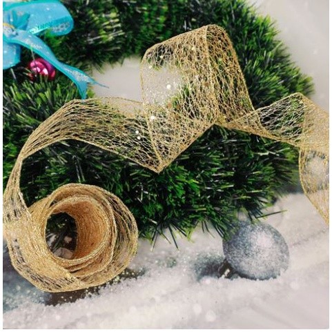 2yard 3.8/5/6.3cm Hollow Out Shiny Ribbon Christmas Gift Packaging Foldable Line Edge Craft Christmas Tree Decon (2653L) - Image 5