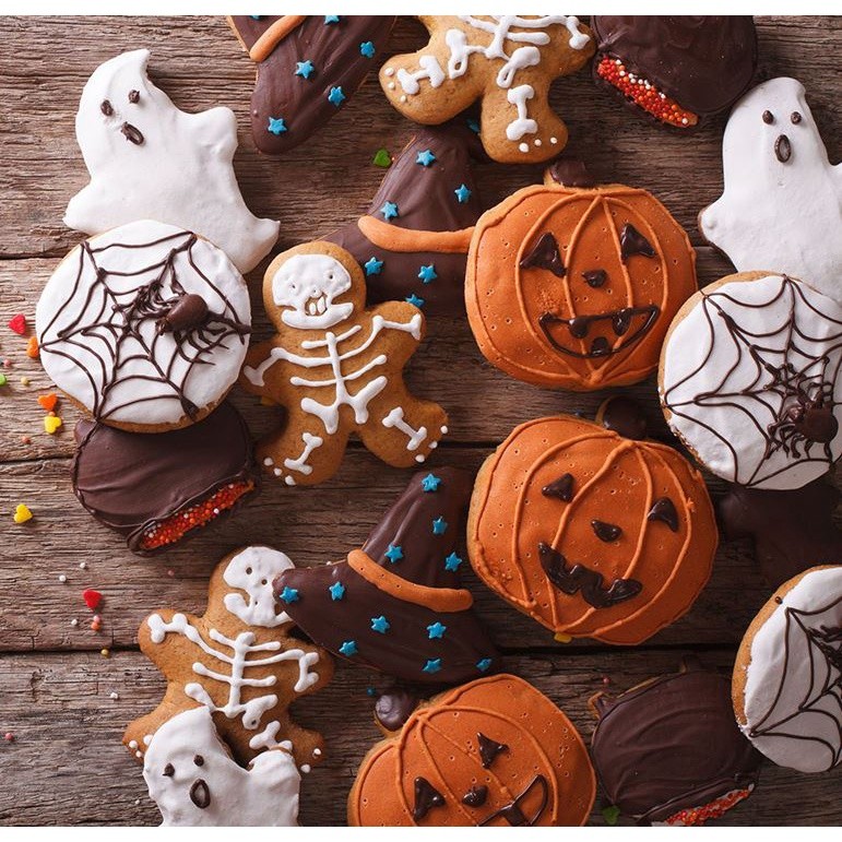 12pcs/set 3D DIY Halloween Metal Cookie Cutters Stainless Steel Fondant Biscuit Mould Pumpkin Mold (2386L)