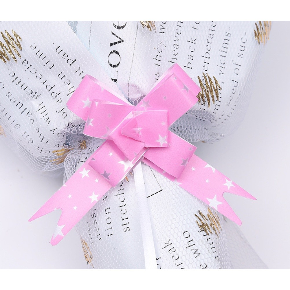 10pcs 18mm (Star) Pull Flower Bow knot Pull Bow Gift Ribbons Flower Wrappers for Birthday, Christmas, Party 星星手拉花(2747L) - Image 4