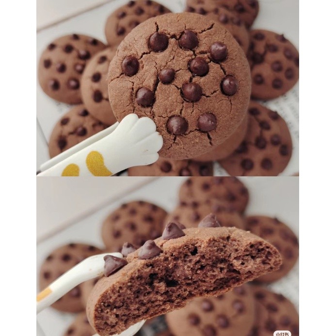 【 Dark Chocolate Cookies Mix 黑巧克力曲奇预拌粉】Double Choc Biscuit Premix 500g ready made 附食谱饼干粉 (2629L) - Image 6