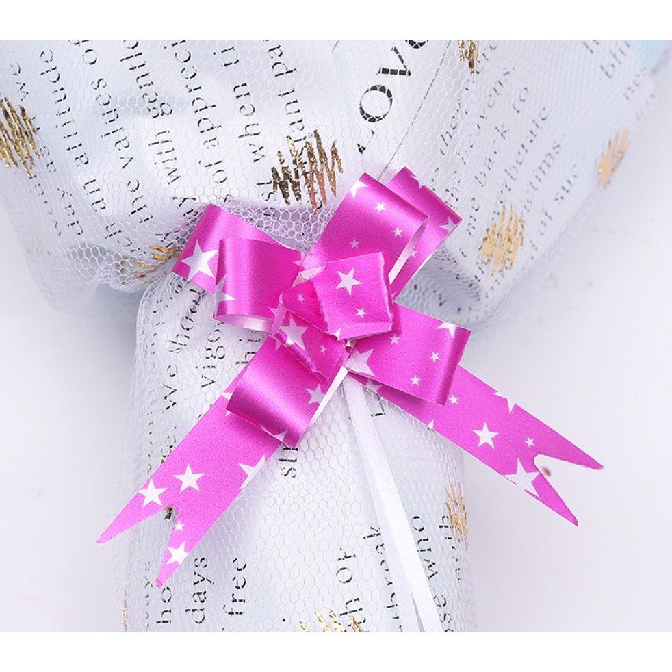 10pcs 18mm (Star) Pull Flower Bow knot Pull Bow Gift Ribbons Flower Wrappers for Birthday, Christmas, Party 星星手拉花(2747L) - Image 7