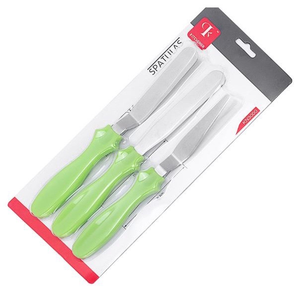 3 Pieces Stainless Steel Butter Cake Cream Knife Spatula Baking Tool Pastry Spatula Sets (2372L) - Image 6
