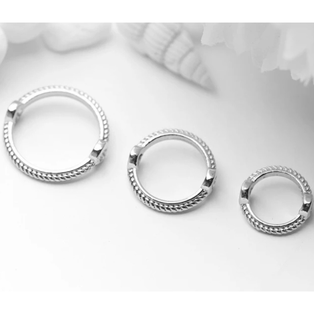 10pcs Copper Through Hole Bead Circle Double Hole Round Spacer Bead Ring Circle Frame For Diy Bracelet合金麻花串珠圈(2555L) - Image 10