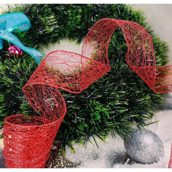 2yard 3.8/5/6.3cm Hollow Out Shiny Ribbon Christmas Gift Packaging Foldable Line Edge Craft Christmas Tree Decon (2653L) - Image 9