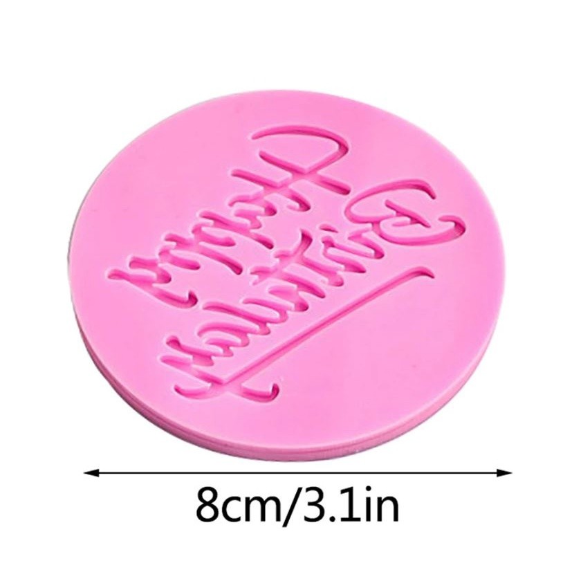 Acrylic Cookie Embosser Mold Happy Birthday Pattern Cake Stencil Fondant Icing Biscuit Mold Baking生日快乐凹凸蛋糕压模(2601L) - Image 2