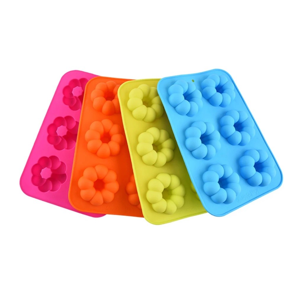 6 Holes Donut Silicone Mold Baking Pan For Pastry Cake Form For Cupcake Muffin Mold Pumpkin shape Donuts 甜甜圈模具(2775L) - Image 2