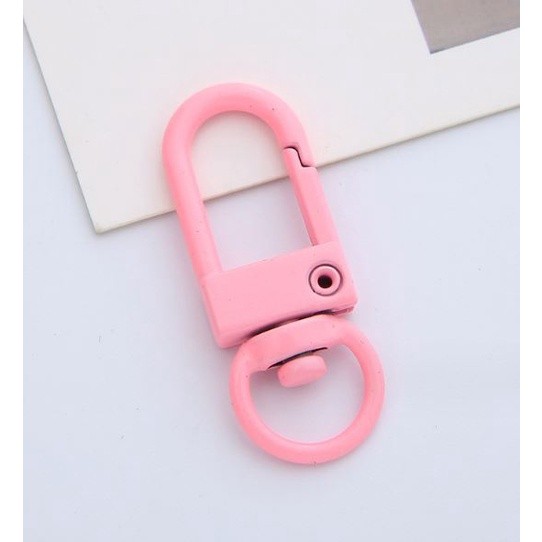 1pc Metal Lobster Clasp Hook Keyring Colored Rotating Keychain Buckle For DIY Jewelry Making Key Ring U型门扣旋转钥匙扣挂件(2499L) - Image 6