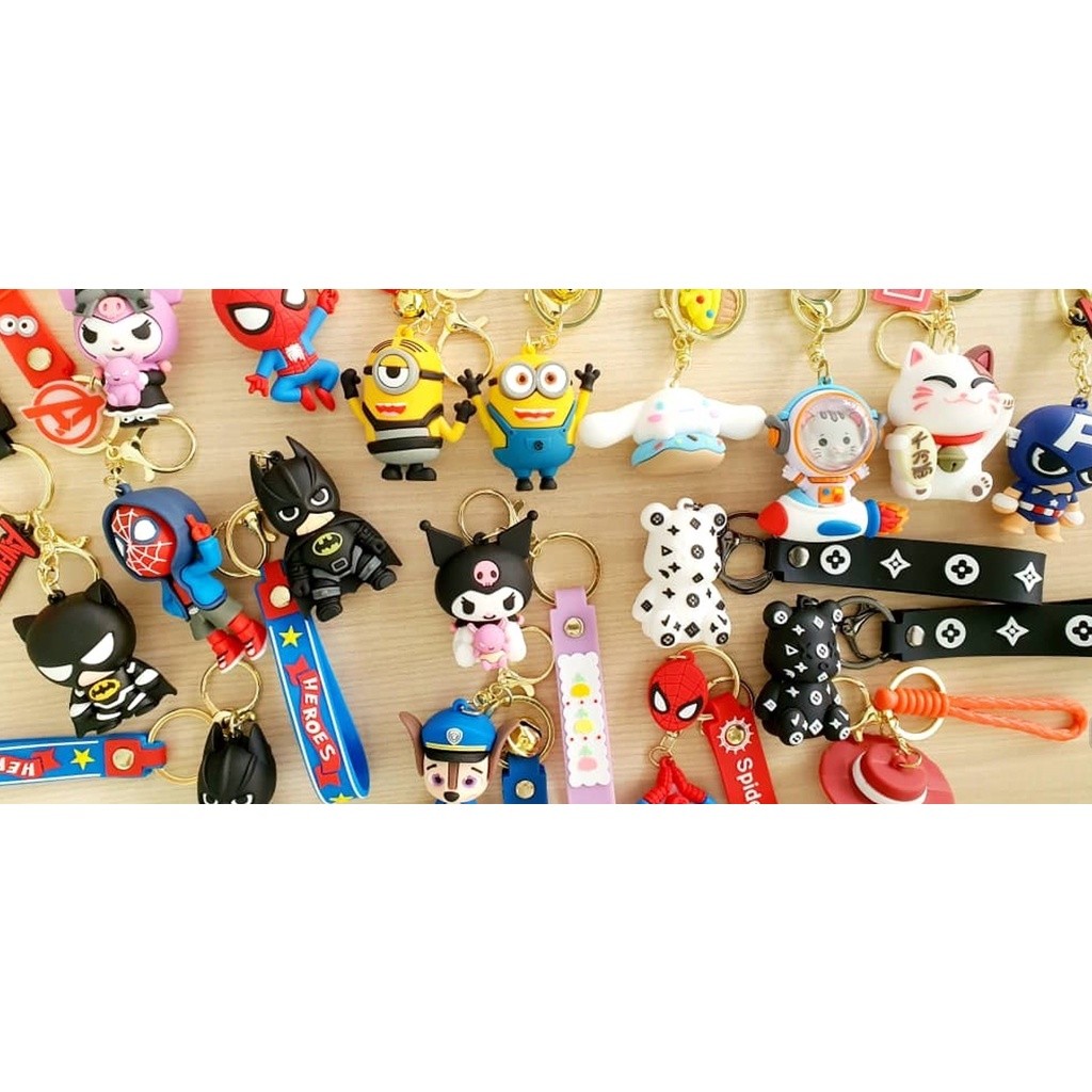 Creative and Exquisite Cartoon Marvel Anime Spider Man Batman Pendant Keychain Holder Keychain Car Keychain (2727L) - Image 2