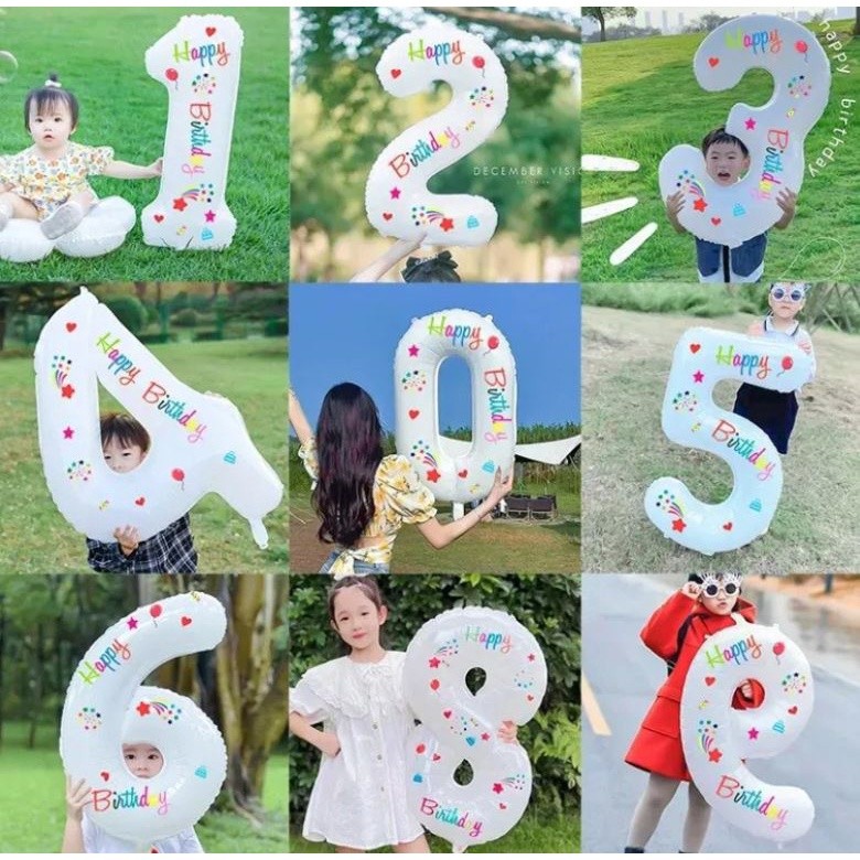 32Inch Number Balloons Wedding Party Birthday Decoration Digital Balloon Foil Balloon Baby Shower Decorations (2581L)