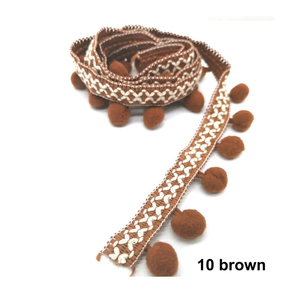 1yard Pom Pom Trim Lace Fabric Sewing Accessories Pompons Trim tassel Ball Fringes Ribbon Sewing Lace 彩色毛球花边(2671L) - Image 9