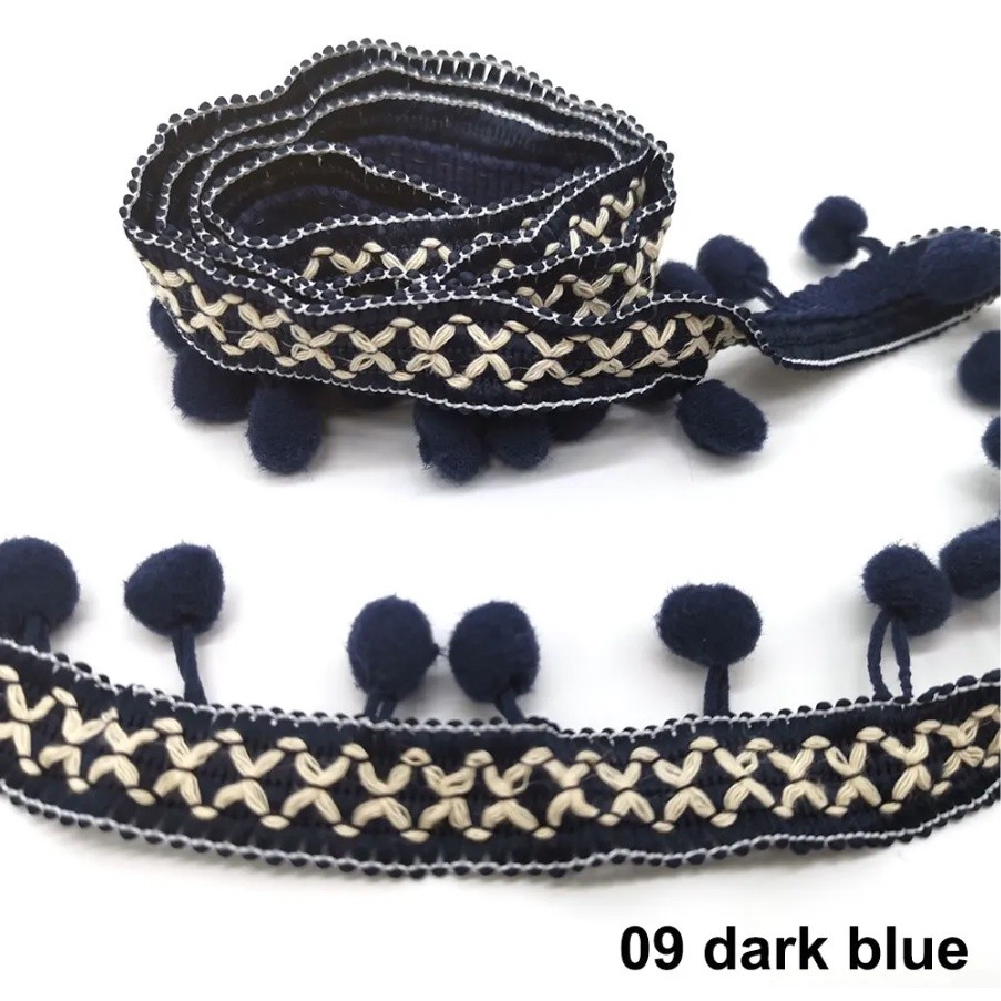 1yard Pom Pom Trim Lace Fabric Sewing Accessories Pompons Trim tassel Ball Fringes Ribbon Sewing Lace 彩色毛球花边(2671L) - Image 11