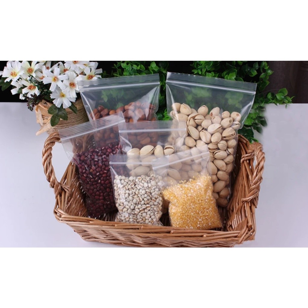 100pcs 10x15cm Small Zip Lock Plastic Bags Reclosable Transparent Bag Vacuum Storage Bag Clear Bags 透明自封袋(2702L)
