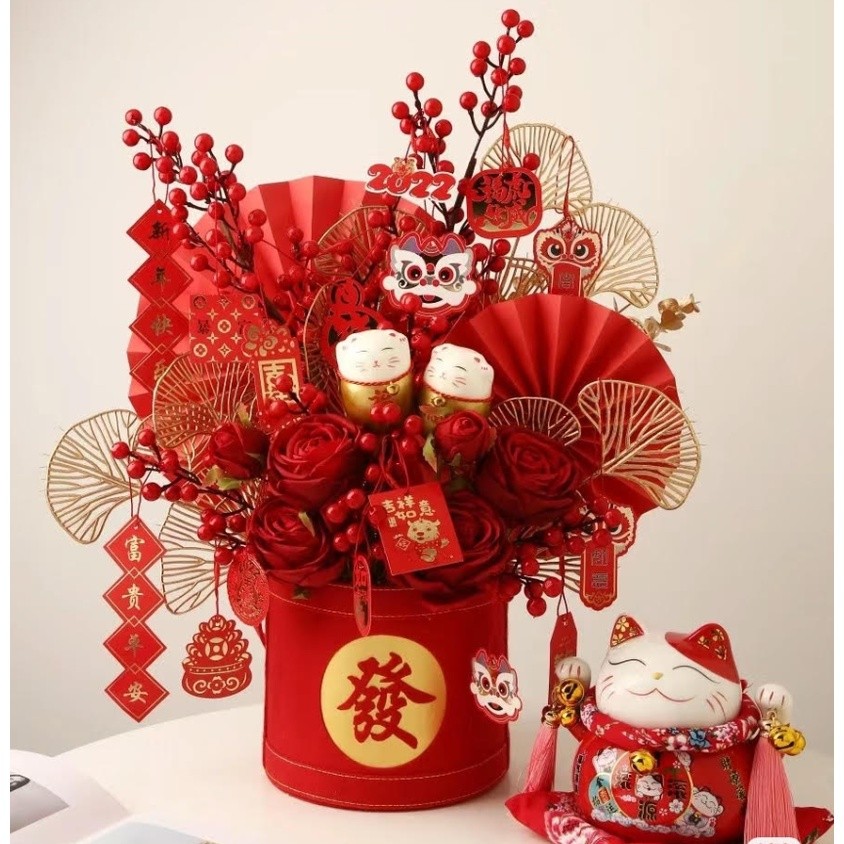1pc New Year/Wedding Handle Pull Flower Supplies Box Packaging Bow Knot Colorful Ribbon蝴蝶结手拉花(2750L) - Image 2