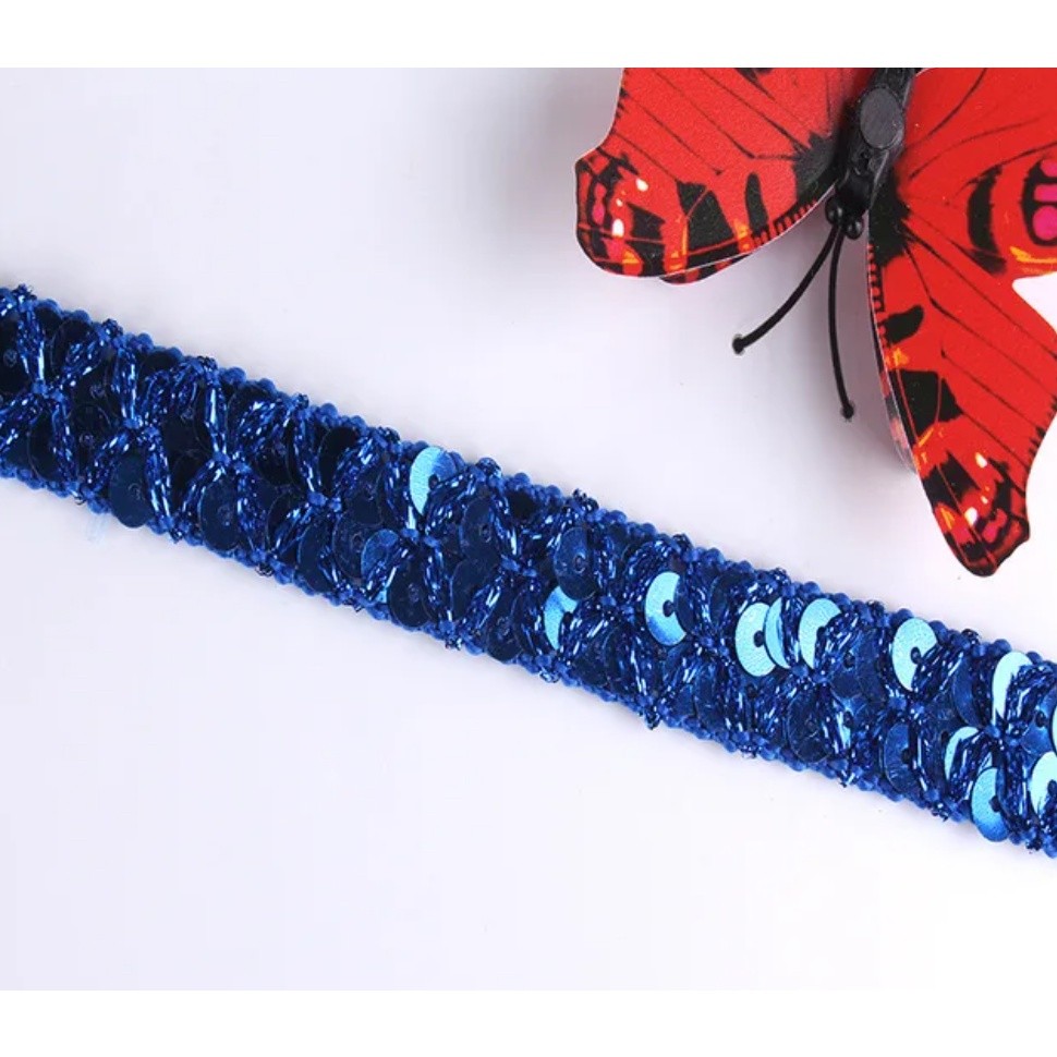 1yard 15mm Sequin Ribbon Lace Trimming Fabric Clother For Dress Clothes Headdress Bridal DIY Craft Sewing 亮片花边(2760L) - Image 8