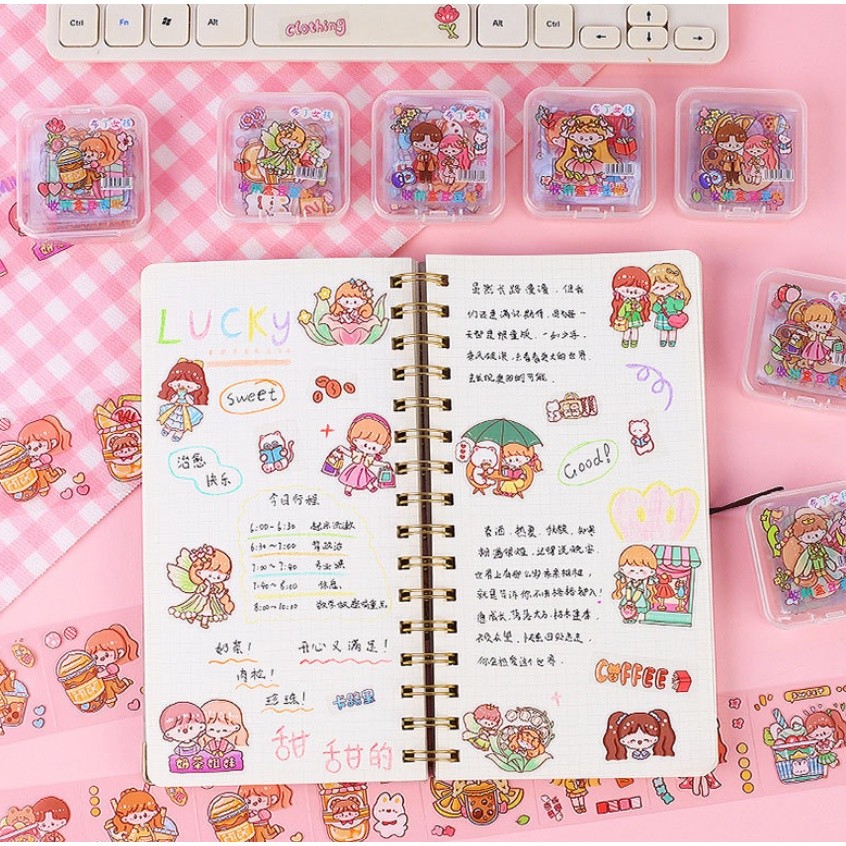 Random 1 Box Mixed Cartoon Stickers Waterproof Sticker Decals for Kids Toys 透明贴纸(2413L) - Image 7