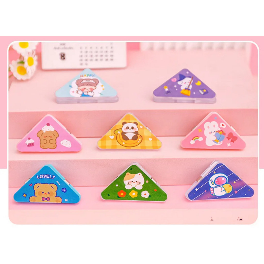 1pc Cute Mini Creative Storage Triangle Clip Bill File Book Paper Corner Binder Clip Office School Student 便签夹子(2783L) - Image 6