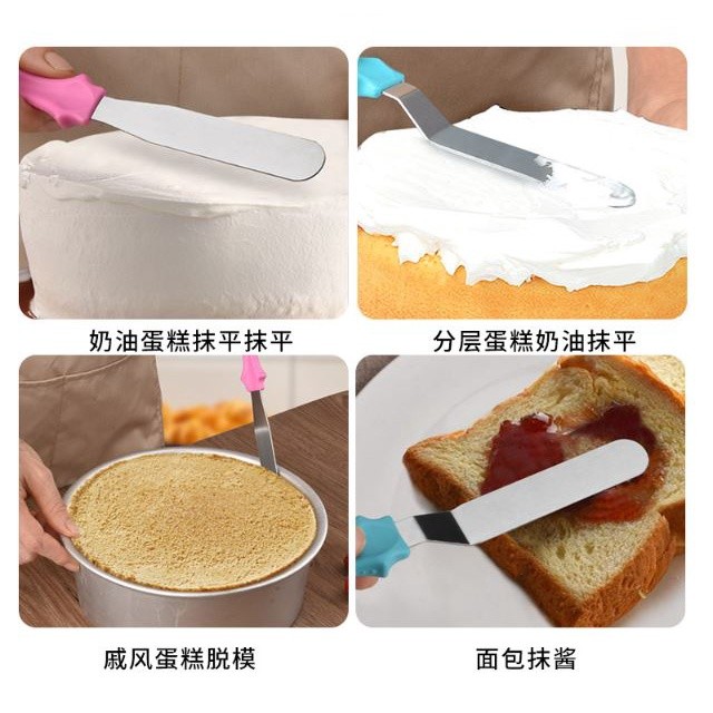 3 Pieces Stainless Steel Butter Cake Cream Knife Spatula Baking Tool Pastry Spatula Sets (2372L) - Image 5