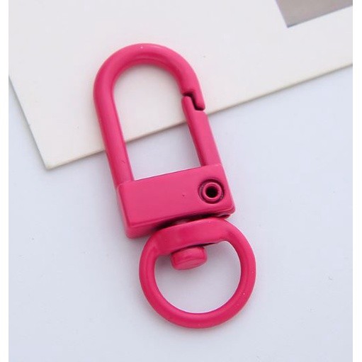 1pc Metal Lobster Clasp Hook Keyring Colored Rotating Keychain Buckle For DIY Jewelry Making Key Ring U型门扣旋转钥匙扣挂件(2499L) - Image 18